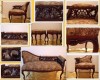 SALON UNICAT 5 PIESE ANTIC ORIGINAL 1880 STIL ROCOCO- NEO-BAROQUE LEMN NUC