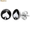 Cercei din inox 6 mm - inima neagra - cod 91