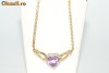 superb colier aur galben 14K cu ametist si diamante naturale