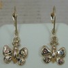 cercei aur galben 14K cu safire naturale 0,26CT model deosebit