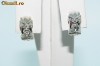 frumosi cercei aur alb 14K cu diamante naturale 0.19CT ieftini