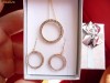 SET colier si cercei rotunzi din aur galben 14K