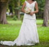 Rochie de mireasa din tafta, cu trena