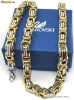 Set lant si bratara din inox 03 suflat cu aur de 18 K