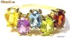 inel aur 10K  cu Citrin Amethist Peridot Granat Topaz