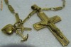 Lantisor de Aur cu Crucifix, Ancora, Inima  ~ Aur 18k ~