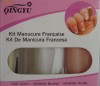 set 3 lacuri manichiura french. oje french + varfuri french, decor unghii, benzi french, kit manichiura frantuzeasca