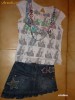 tricou si fusta de blug deosebita (merge si cu colanti)