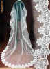 Voal mireasa tip catedrala  2,8 m , cu broderie  - NOU - 2 / voal brodat lung , voaluri dantela