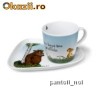 Set pentru mic dejun pt copii:ceasca si platou din portelan fin,GRUFFALO,NOU IN CUTIE! din ANglia,dishwasher and microwave safe!cadou ideal pt Paste