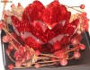 ORNAMENT PENTRU MASA - Romantic - pentru ocazii speciale, o floare din sticla tratata termic folosita ca suport de lumanari, inconjurata cu decoratii