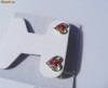 Cercei aur 10K, 1.7g, model inimioara ornati cu 1/2ct RUBINE si BRILIANTE