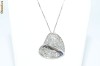 deosebit lantisor aur alb 14K pandantiv inima cu diamante naturale 1CT, 6.17gr