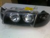 far stanga opel astra tuning cu lupa si angel-eyes interior negru cu semnalizare clara pe negru