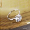 INEL deosebit FILAT IN AUR ALB de 14k (gold filled) cu piatra Swarovski ! SUPERB, cu o piatra SOLITAIRE foarte stralucitoare 1 cm x 1cm! Marimea 7 US!