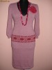 ROCHIE TRICOTATA ROZ ANTIC CU MODEL JAKARD ROSU-GRENA