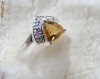Inel de argint elegant cu Citrin si Diamante, marimea 7