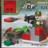 jucarie baricada cu soldat cu lansator de rachete tip lego 8280, 18  piese jucarii educative si distractive pentru copii