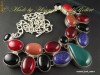 Colier din argin cu pietre naturale de Black Onyx, Lapis Lazuli, Sunstone, Cherry Quartz, Coral.no501
