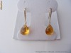 Superbi Cercei aur 14K, 2.5g, model DROP ornati cu 6ct CITRINE si BRILIANTE !!!