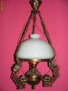 LAMPA VECHE ,METAL CUPRAT,VECHE,ABAJUR STICLA
