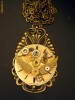 Colier steampunk (realizat din piese de ceas), cu lant, in forma de lacrima, culaore bronz