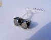 Exceptionali Cercei tip STUD aur 14K, 1.7g, cu 2 DIAMANTE negre de cate 1.75 CARATE !!