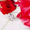 INEL deosebit FILAT IN AUR ALB de 14k (gold filled) cu 5 pietre Swarovski, in forma de FLOARE! SUPERB, cu pietre foarte stralucitoare! Marime 7 US