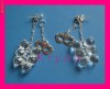 ET34 - Cercei din argint tibetan cu imitatie de cristale Swarovski - model CIORCHINA DE STRUGURI