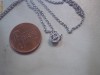 COLIER CU PANDANT si BRILIANTE , AUR ALB 18K