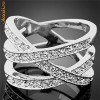 NOU!!! Inel superb, placat cu aur alb 18k, cristale SWAROVSKI + cutiuta CADOU!!!