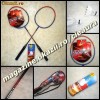 SET RACHETE/PALETE BADMINGTON cu 2 FLUTURASI din PENE firma MAGICALL POWER in SPORT CADOU HUSA