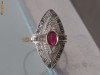 SUPERB INEL aur 14 k CU DIAMANTE SI RUBIN!! VECHI!! VINTAGE!!!