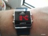 CEAS ADIDAS NEGRU CU LED ROSU, BARBATESC/DAMA, CUREA SILICON, SPORT