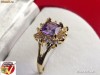 Inel placat cu Aur G 18k,diametru 18.3mm,Ametist+CUTIE CADOU.no.9996