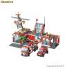 baza pompieri cu masina , cladire, omuleti, set de contructie lego 774 de piese, Kazi 8051