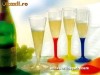 Cupe Pahare sampanie din plastic reutilizabile set 6buc - picior ROSU