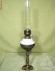 VECHE LAMPA CU PICIOR DIN BRONZ SI RECIPIENT DIN PORTELAN - GERMANIA