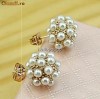 Cercei perle SWAROVSKI, placati cu aur de 18 k + cutiuta CADOU!!!