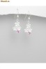 Cercei floricele din argint cu zirconia roz 11-1-i25165roz
