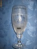Splendid pahar mare din cristal cu eticheta Kristall Salzburg- 0.5l, RKL, 60, gravat cu design floral