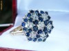 INELE DE AUR - INEL VECHI DE AUR MASIV - 4.1 GR CU SAFIRE SI DIAMANTE
