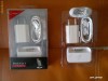 Apple Iphone 4 4S Dock suport birou + Casti handsfree + Incarcator ( Charger ) Priza USB + Cablu USB culoare alba NOU SET 4 in 1 + livrare gratuita