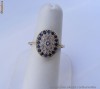 Inel vintage aur galben 14K, 2.5g, montura superba cu SAFIRE si BRILIANTE !!