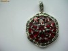 PANDANTIV ARGINT 925 CU GRANATE SI MARCASITE NR 2