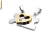 Pandantive inox indragostiti*GRATIS 2 snururi piele+2 lantisoare inox