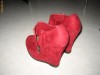 Botine cu platforma dama ZARA,rosii,de efect,marimea 36