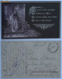 Felicitare ,tematica militara ,Feldpost ,1914 foto