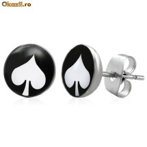 Cercei din inox 6 mm - inima neagra - cod 91 foto