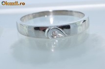 verigheta din aur alb 14K cu diamant natural 0,02 CT deosebita foto